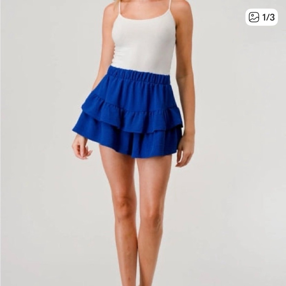 Eesome Royal Blue Ruffle Layered Skort